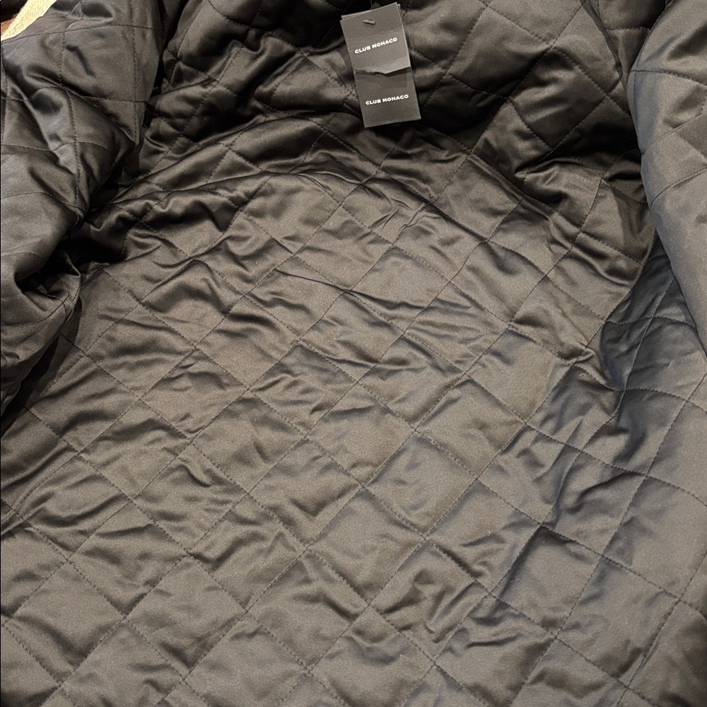 🆕Club Monaco Quilted Boucle Shirt Jacket | Egret | Size XL —BNWT - Picture 10 of 11